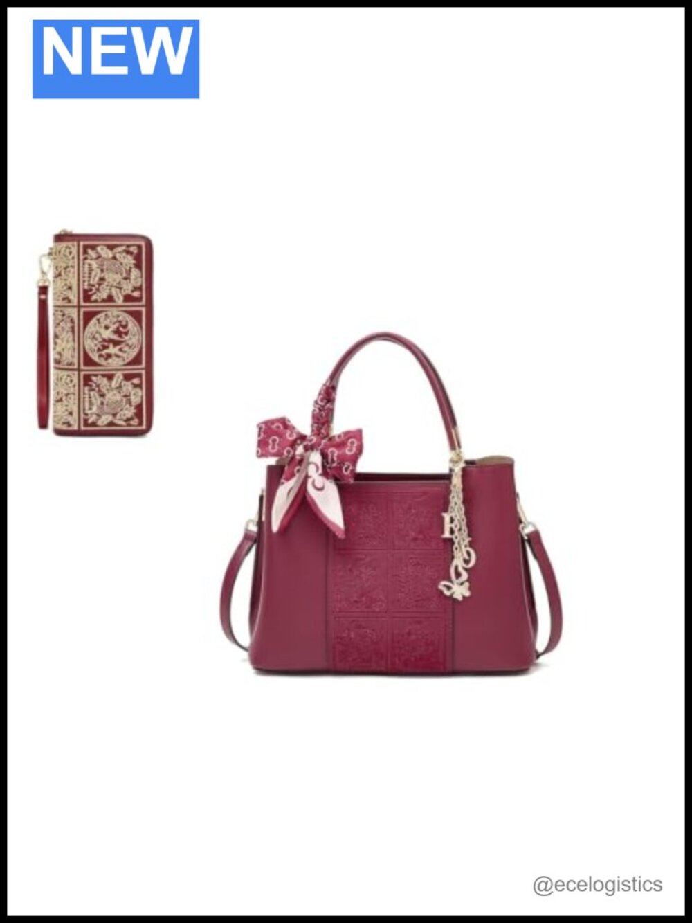 Genuine Leather Tote Handbags for Women With Slim Wallet Set Large Capacity